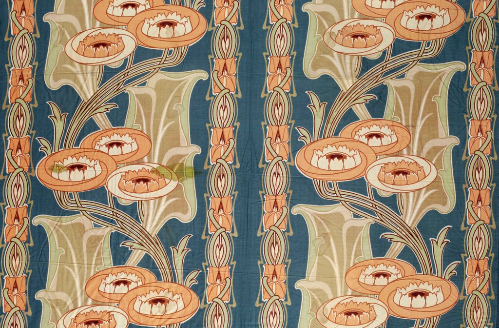 Detail of Furnishing fabric with flowers by F. Steiner & Co.