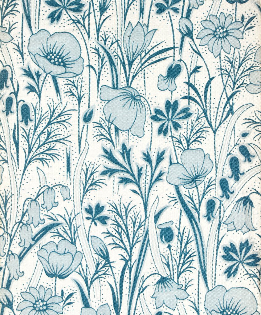 Detail of Field Flowers, furnishing fabric by Anonymous