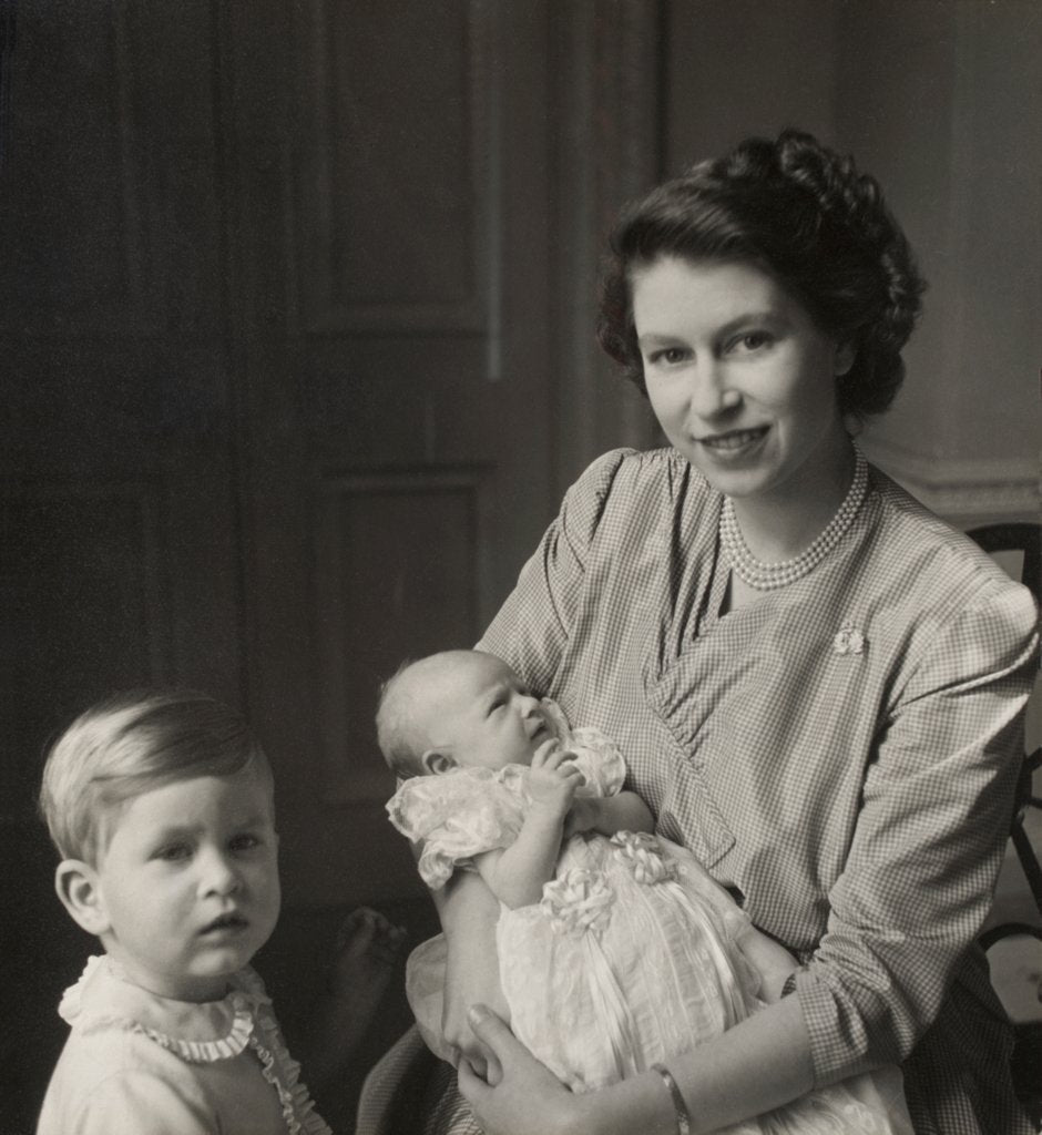 Detail of Queen Elizabeth II, Prince Charles and baby Princess Anne by Cecil Beaton