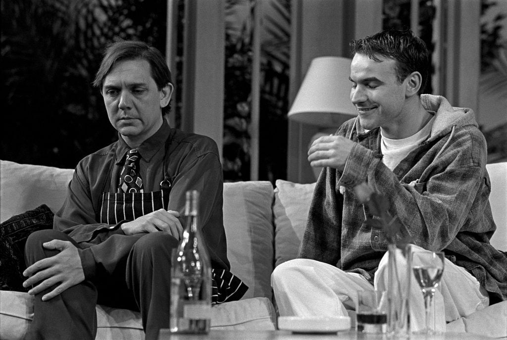 Detail of David Bamber and Joe Duttine in Kevin Elyot's My Night with Reg at the Criterion Theatre by Douglas H. Jeffery