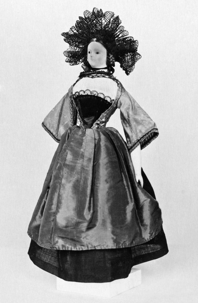Detail of Doll costume representing a married woman from the Bern Canton by Unknown
