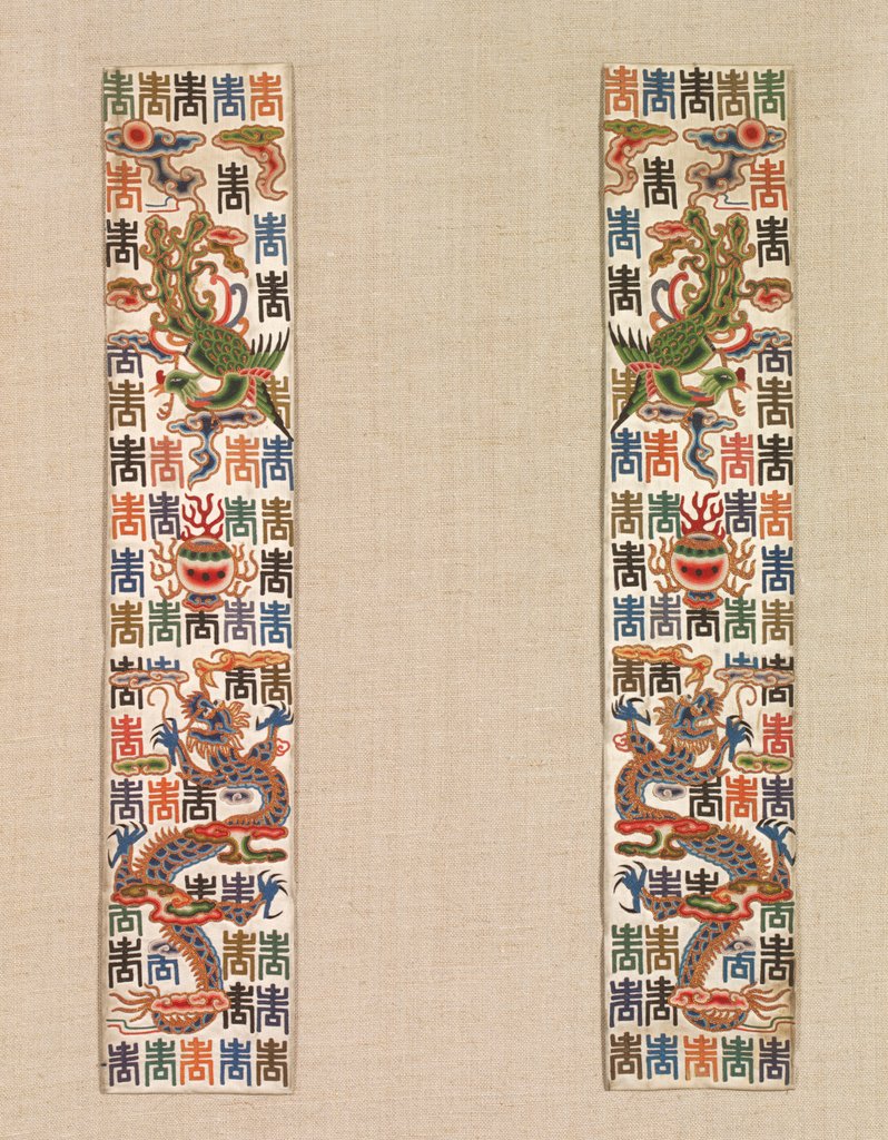 Detail of Pair of sleeveband for a woman's robe by Unknown