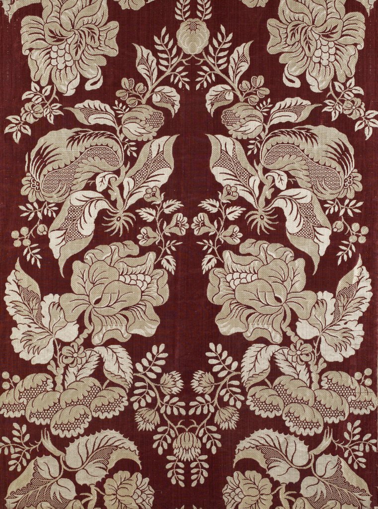 Detail of Dress fabric with flowers by Unknown