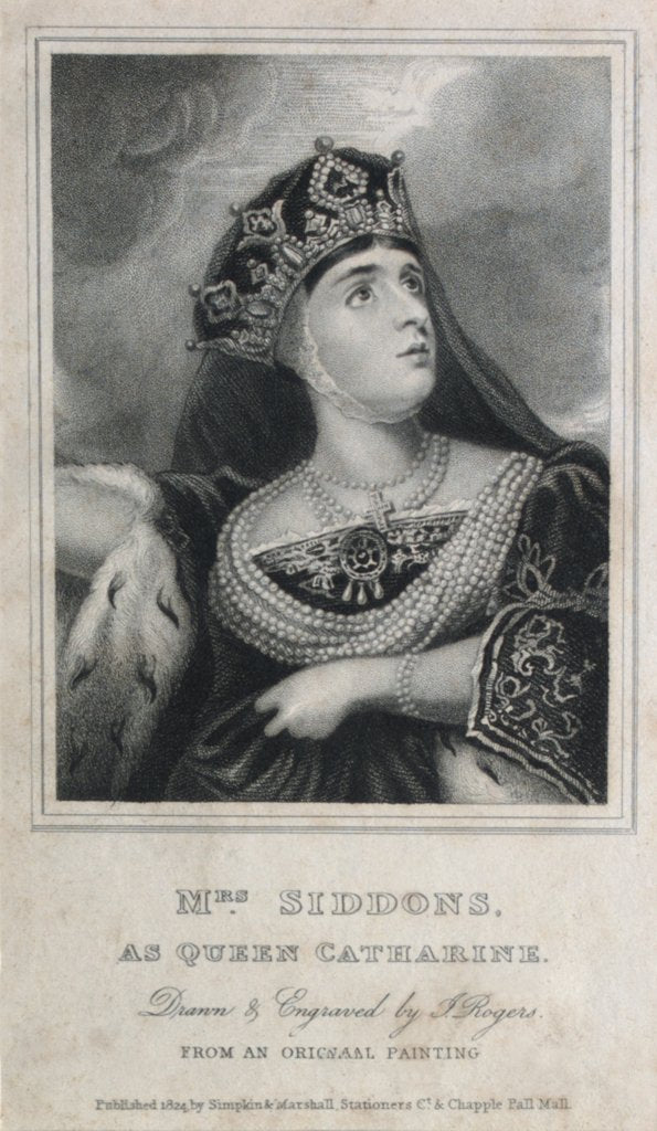Detail of Sarah Siddons as Catherine of Aragon in Henry VIII by Anonymous