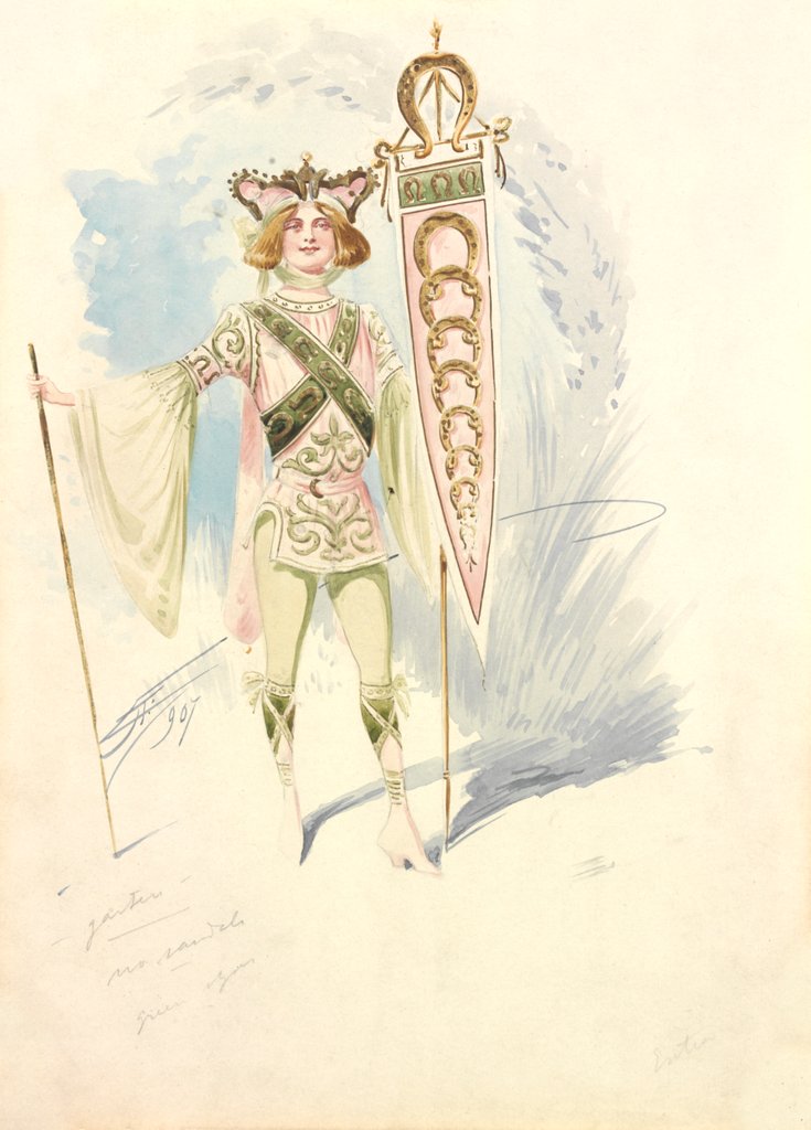 Detail of Costume design by Attilio Comelli