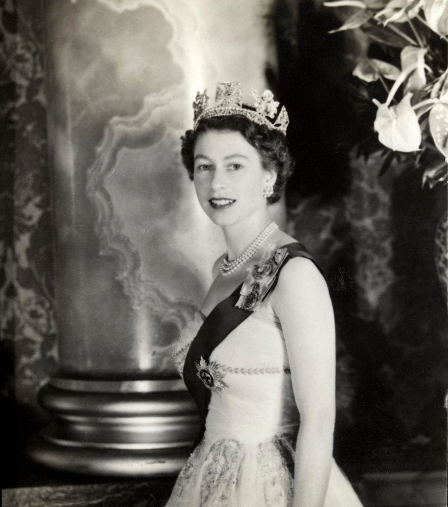 Detail of Queen Elizabeth II at Buckingham Palace by Cecil Beaton