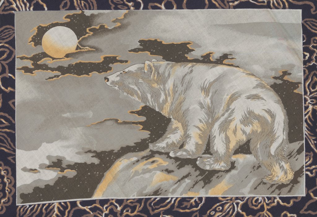 Detail of Textile depicting a polar-bear by Stevenson & Co Beith