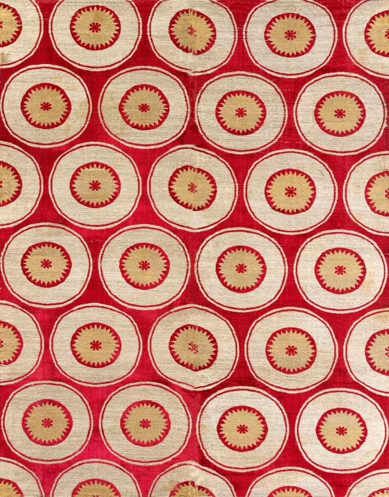 Detail of Textile with design of roundels by Unknown
