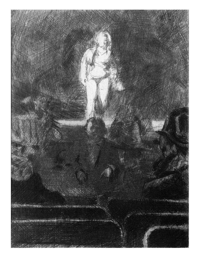 Detail of Emily Lyndale as Sinbad The Sailor, with Tom Tinsley in the chair at Gatti's by Walter Richard Sickert