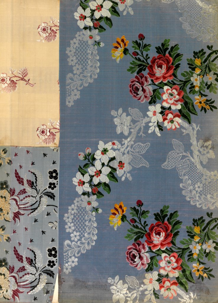 Detail of Textil design with a floral pattern by Anonymous