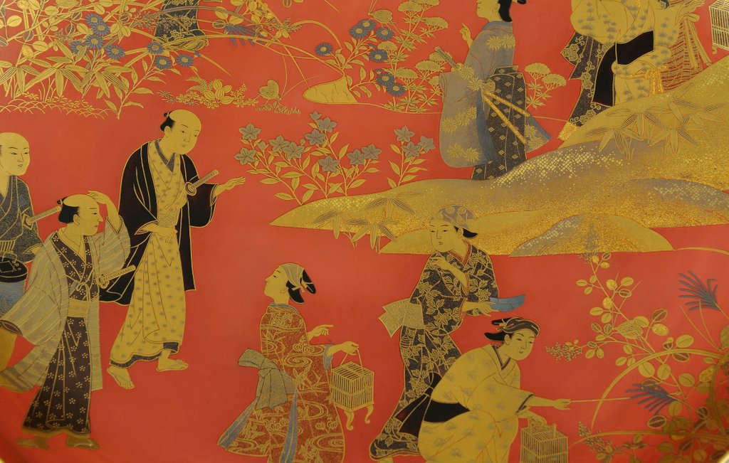 Detail of Detail of plate or bowl for sake by Kajikawa