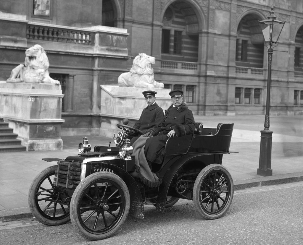 Detail of Sir Henry Thompson and his chauffeur by Lafayette Portrait Studios