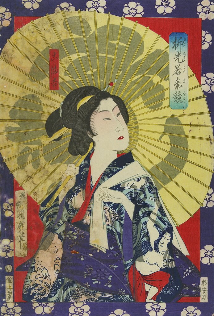 Detail of Portrait of a woman by Toyohara Kunichika