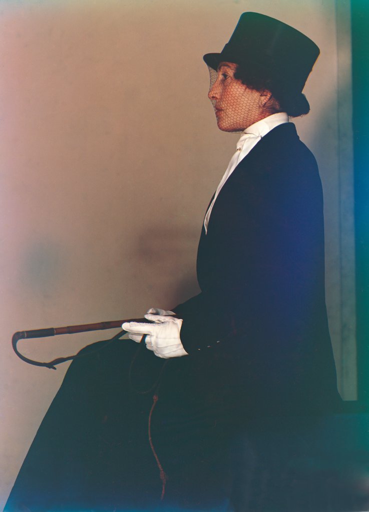 Detail of Woman in top hat sitting by Curtis Moffat