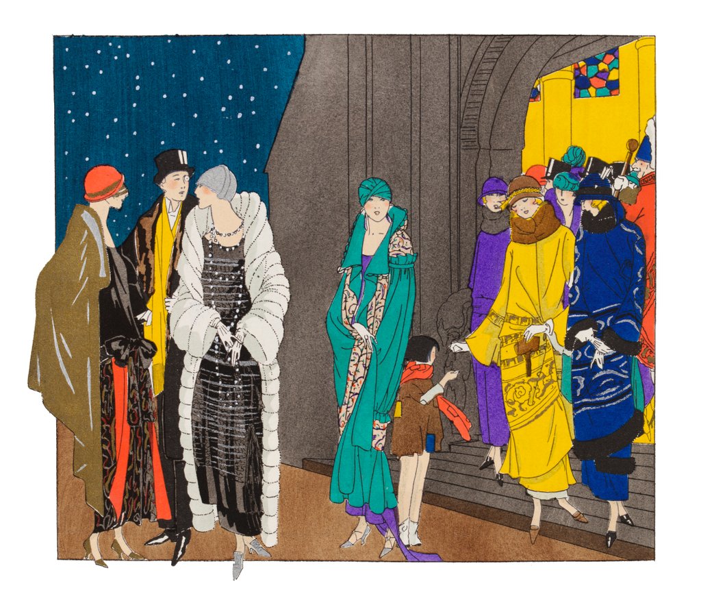 Detail of Fashion plate depicting elegant styles of clothing by Anonymous