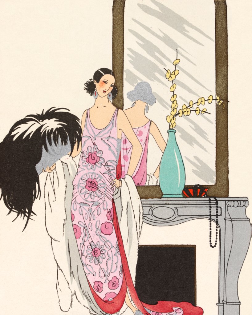 Detail of Fashion plate depicting a design by Drecoll by Anonymous