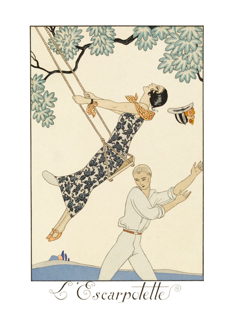 Detail of L' Escarpolette by Georges Barbier