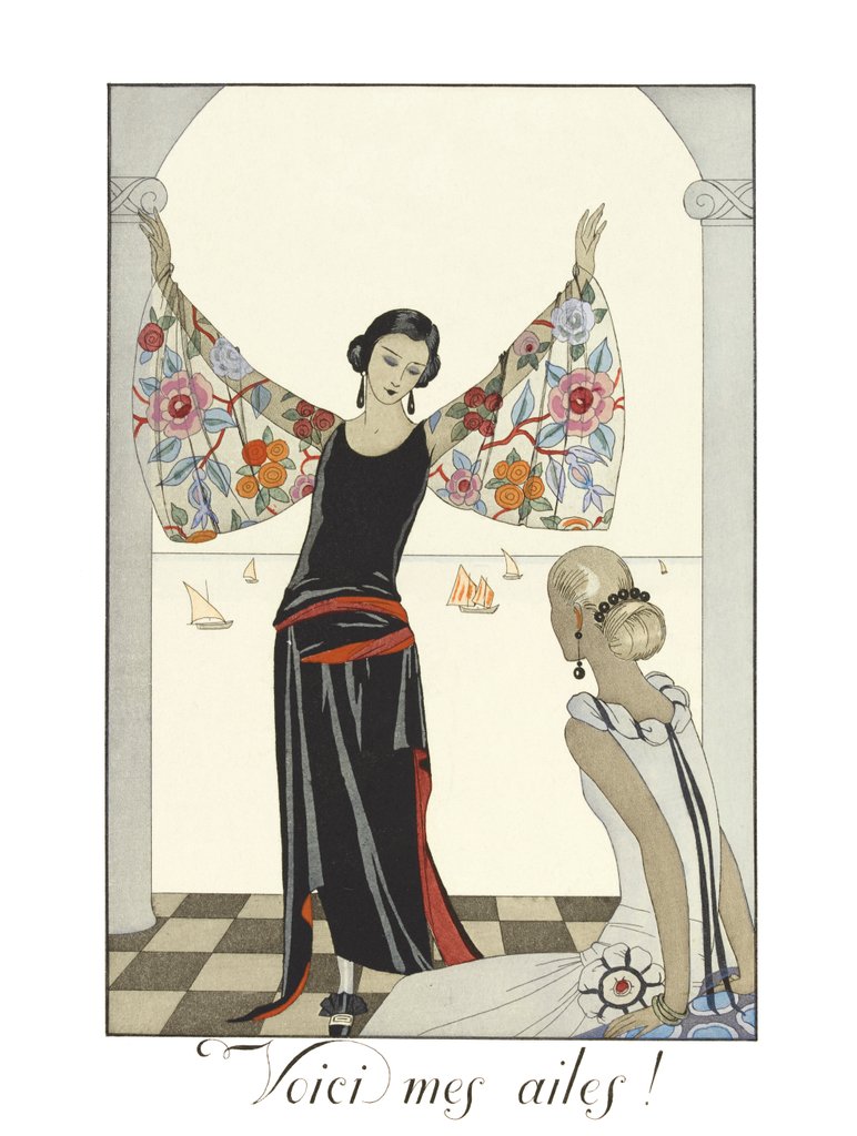 Detail of Voici mes ailes! by Georges Barbier