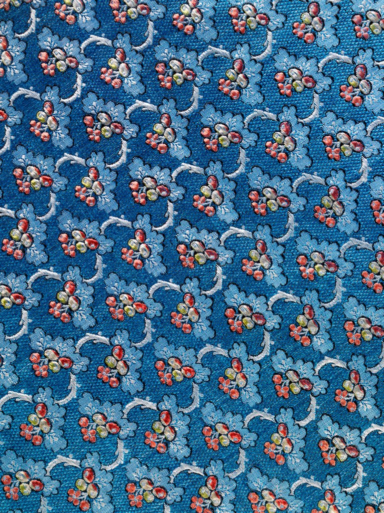 Detail of Woven silk dress fabric with fruits and flowers by Anonymous