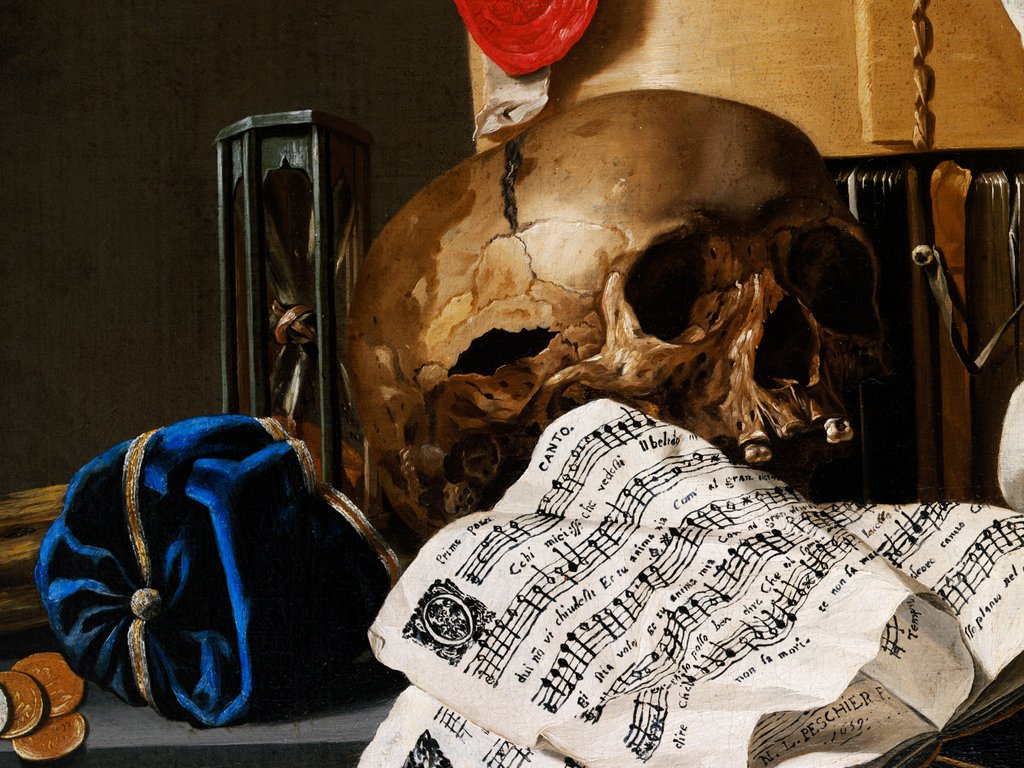 Detail of Vanitas Still Life, detail by N. L. Peschier
