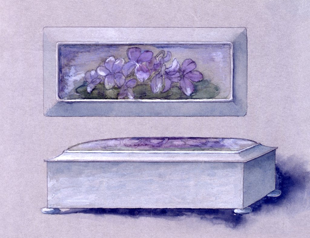 Detail of Violets and box by Charles Robert Ashbee
