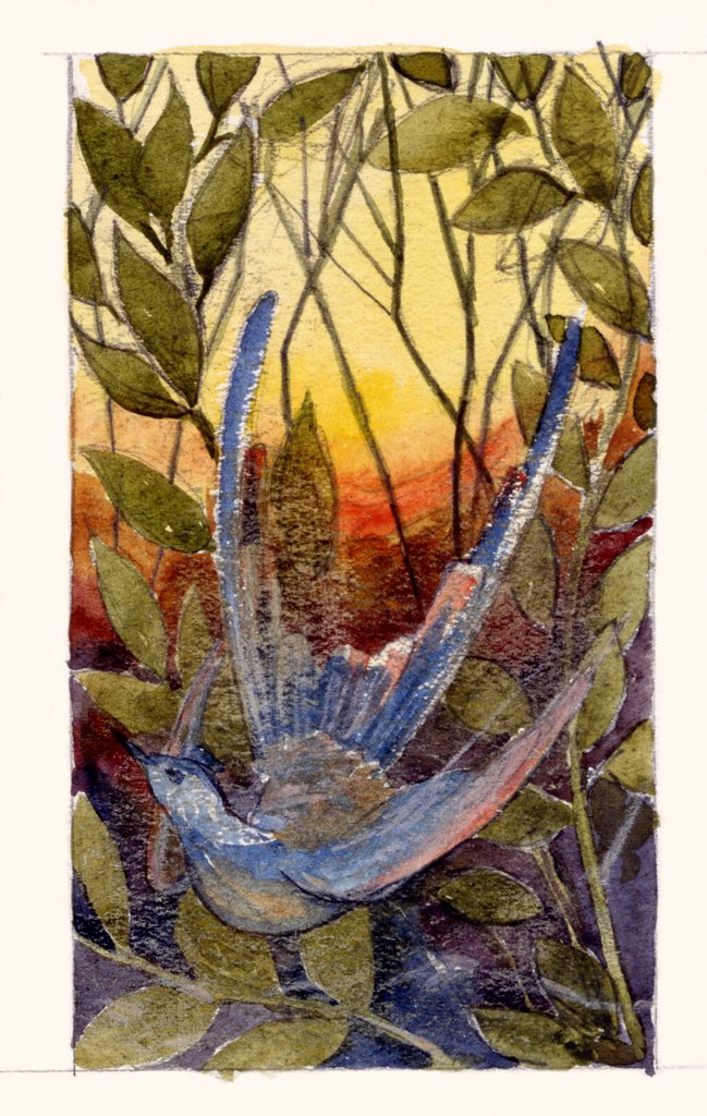 Detail of Blue Humming Bird by Anonymous