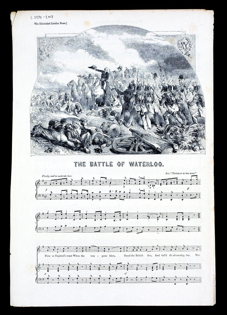 Detail of Lyrics and sheet music for The Battle Of Waterloo by Anonymous