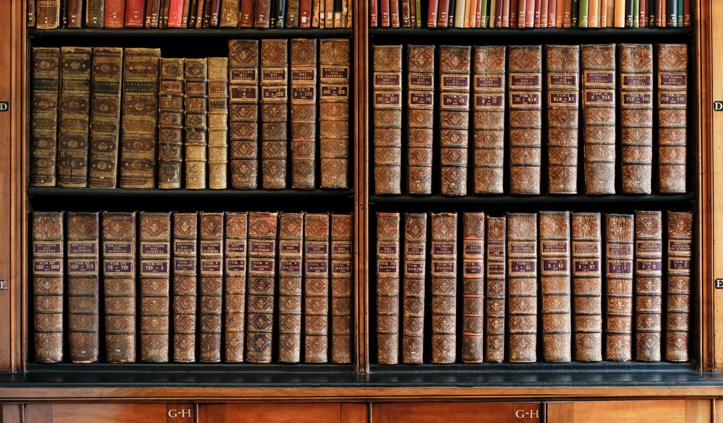 Detail of Shelves of books, The National Art Library at the Victoria and Albert Museum by Anonymous