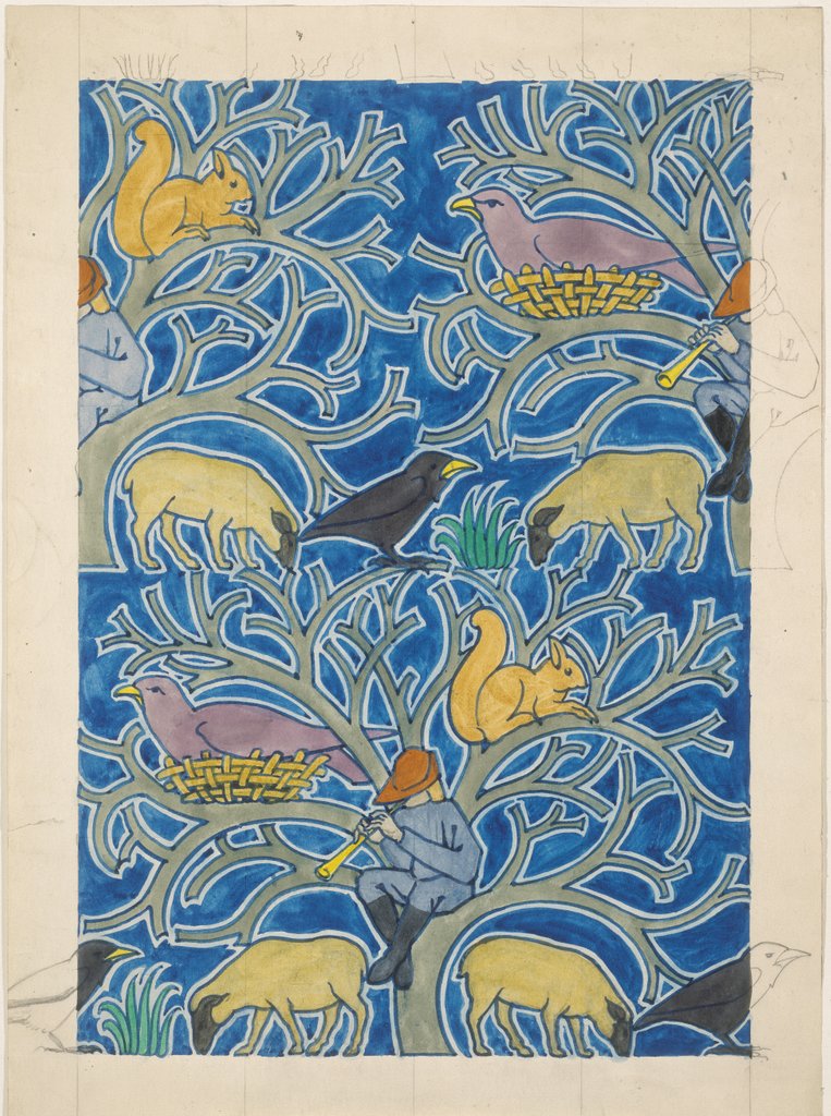 Detail of Design showing animals by Charles Francis Annesley Voysey