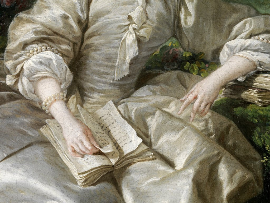 Detail of Madame de Pompadour, Mistress of Louis XV, detail by François Boucher