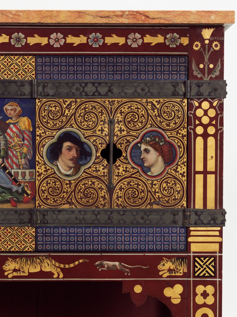 Detail of James McNeill Whistler and unknown woman on the Wines and Beers Sideboard by Harland and Fisher