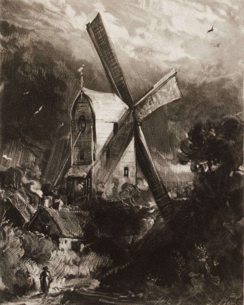 Detail of A Mill near Brighton by David Lucas