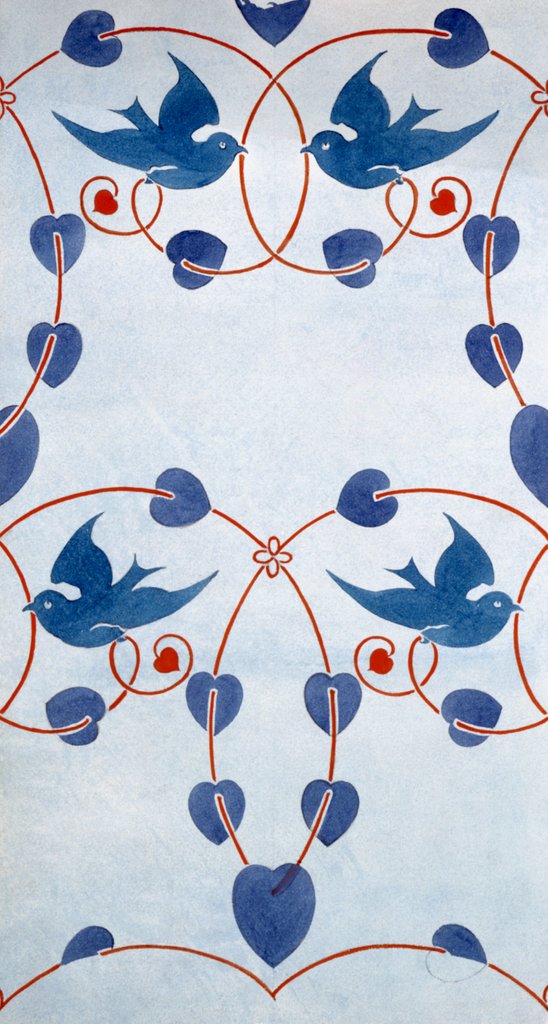 Detail of Textile design by Charles Francis Annesley Voysey