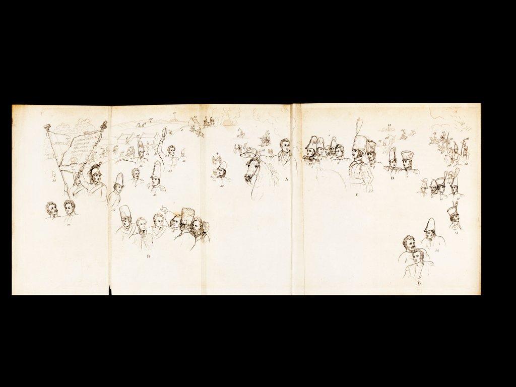 Detail of Soldiers and dignitaries pertaining to the Battle of Waterloo by Anonymous