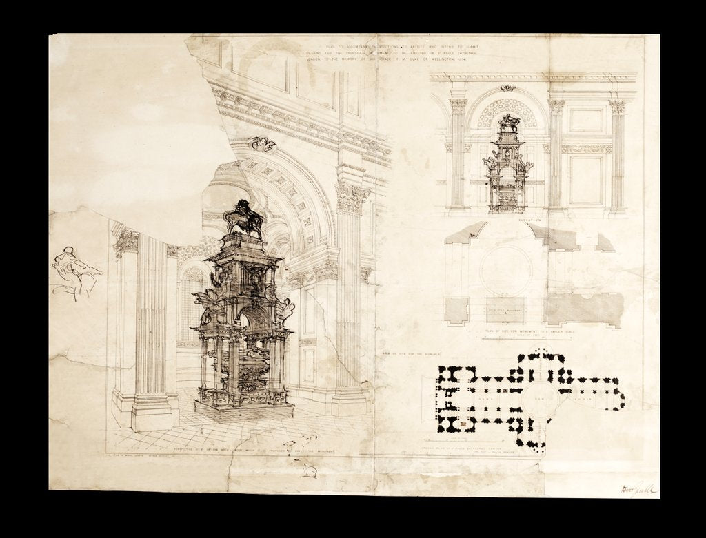 Detail of Sketch designs for the proposed monument to the memory of the Duke of Wellington by Alfred George Stevens