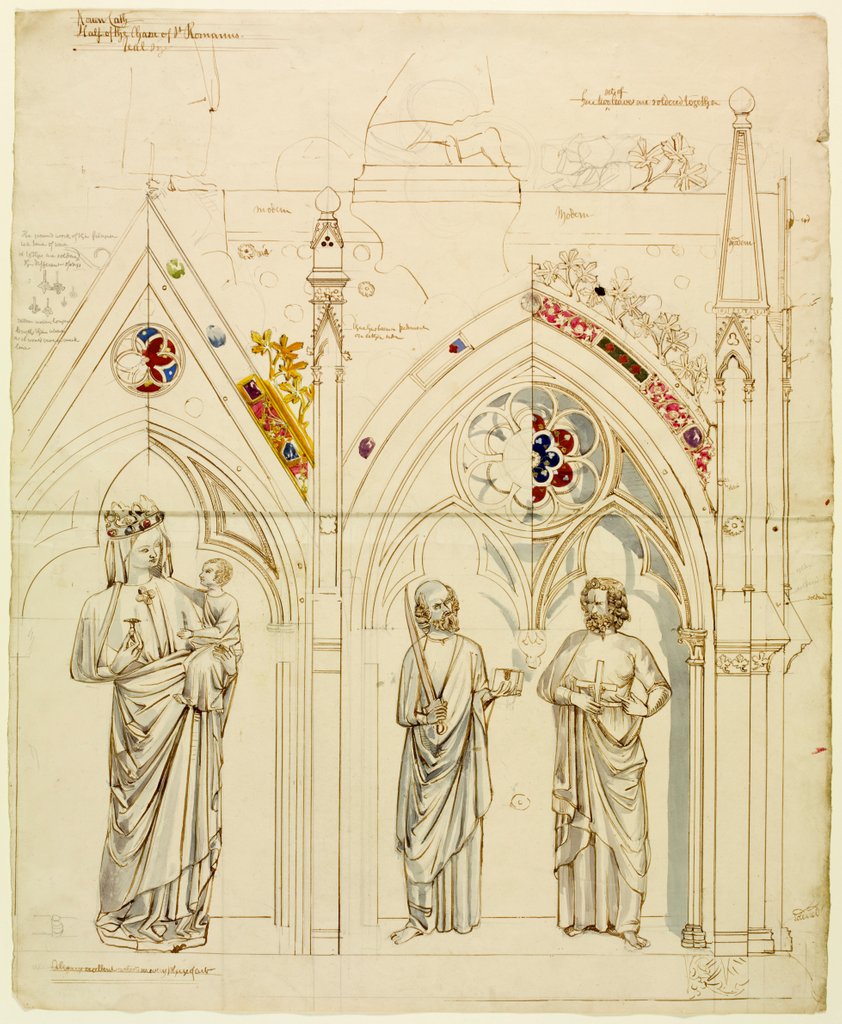 Detail of Part of an arcade with Virgin Mary with Jesus by William Burges
