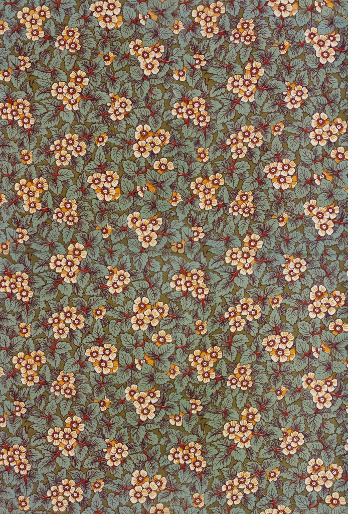 Detail of Furnishing fabric with floral pattern by Unknown
