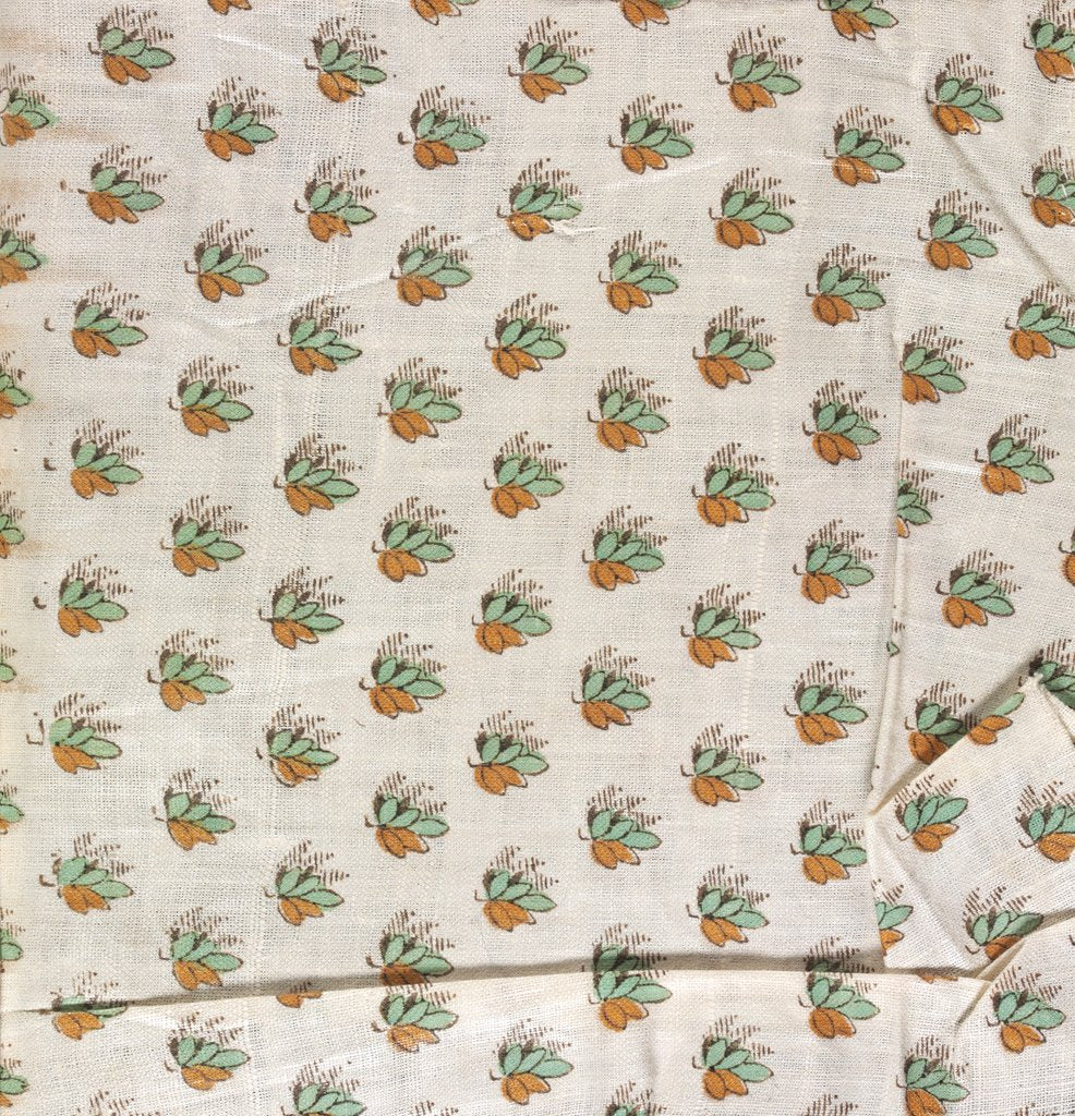 Detail of Dress fabric with sprigs by Unknown