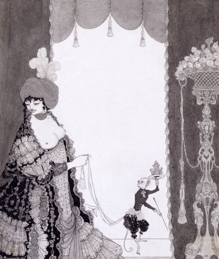 Detail of The lady with the monkey by Aubrey Vincent Beardsley