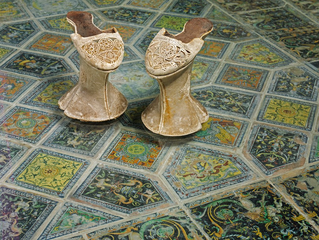 Detail of Pair of chopines by Anonymous