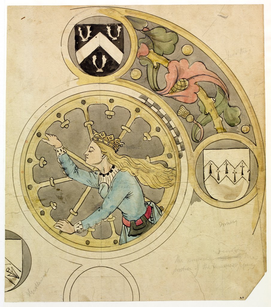 Detail of Design for a wardrobe by William Burges