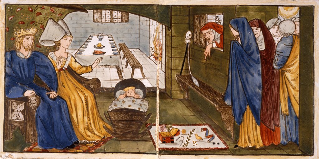 Detail of Sleeping Beauty, tile design by Edward Coley Burne-Jones