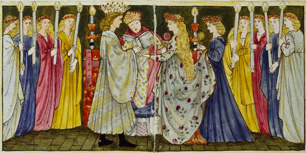 Detail of Sleeping Beauty tile panel by Edward Coley Burne-Jones