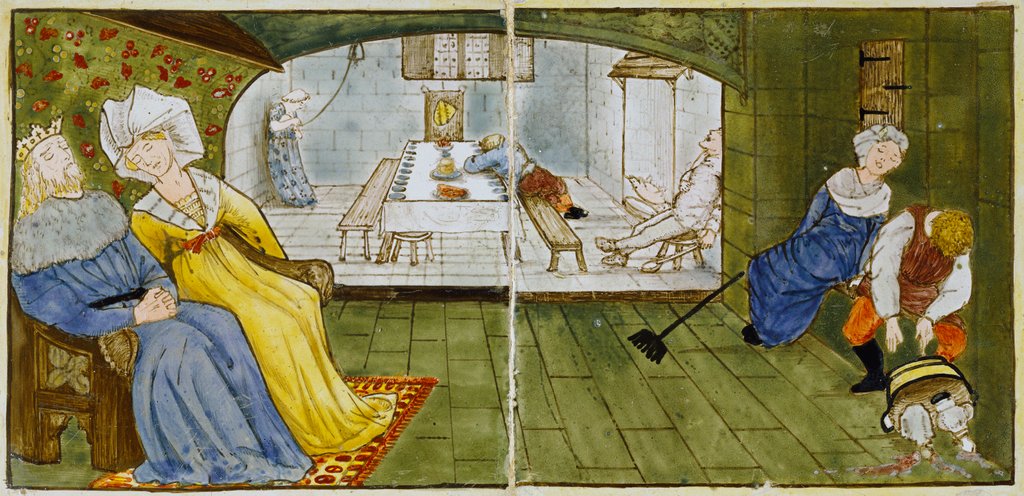 Detail of Sleeping Beauty tile panel by Edward Coley Burne-Jones
