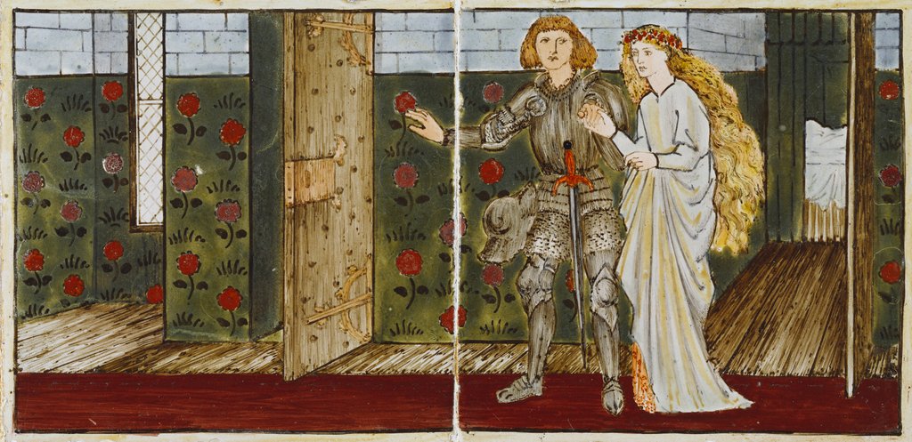 Detail of Sleeping Beauty tile panel by Edward Coley Burne-Jones