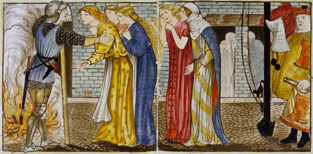 Detail of Sleeping Beauty tile panel by Edward Coley Burne-Jones