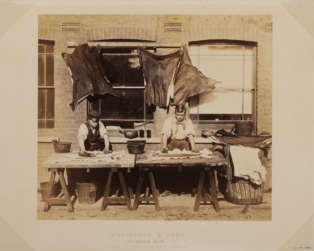 Detail of Leather tanning at Bevington and Sons leather factory by Unknown