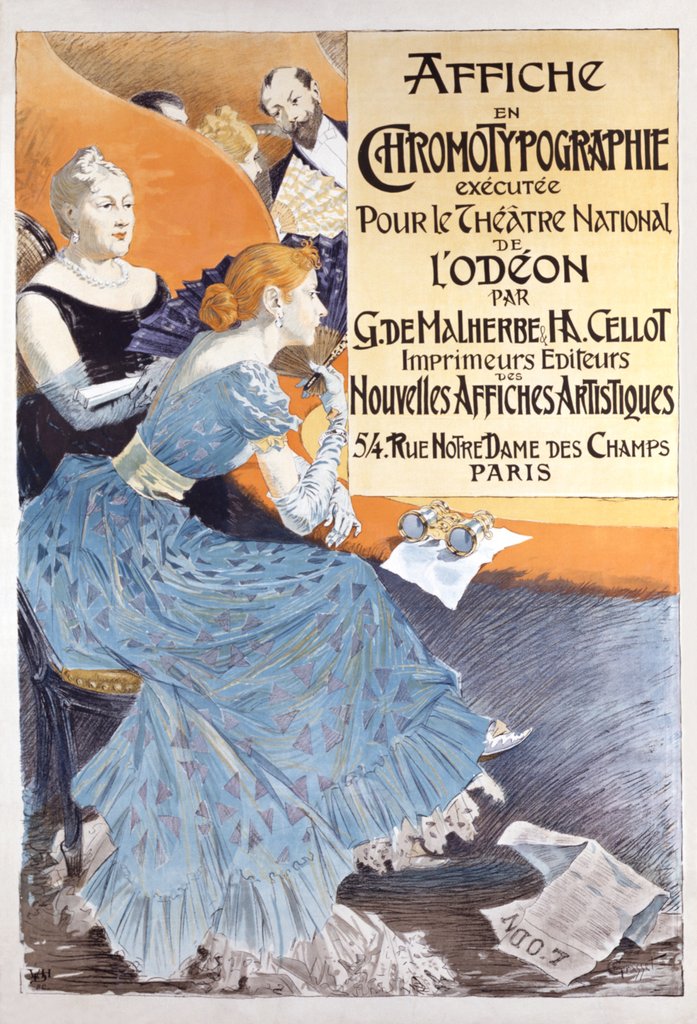Detail of Poster for La Theatre National de L'Odeon by Eugène-Samuel Grasset