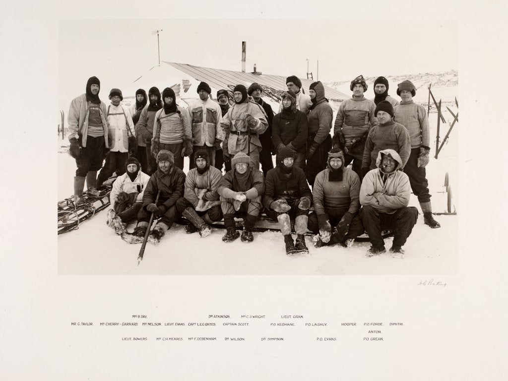 Detail of Scott's expedition team by Herbert George Ponting
