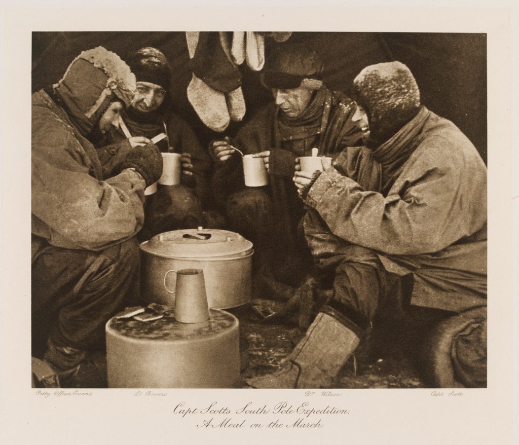Detail of A Meal on the March by Herbert George Ponting